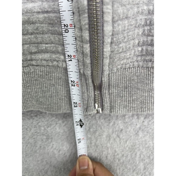 Primark Women's Full Zip Jacket Gray Hooded Elbow Pads Long Sleeve Size Medium - Picture 11 of 11